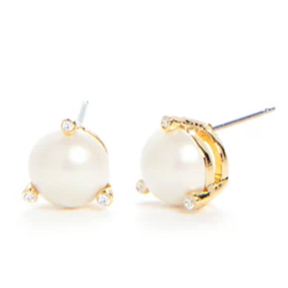 Kate Spade New York Rise & Shine Gold & Pearl Stud Earrings